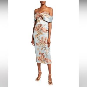 Rasario Floral formal off the shoulder dress light Blue